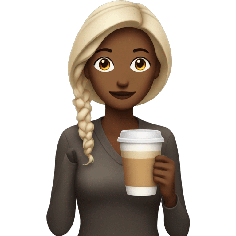 woman with a latte emoji