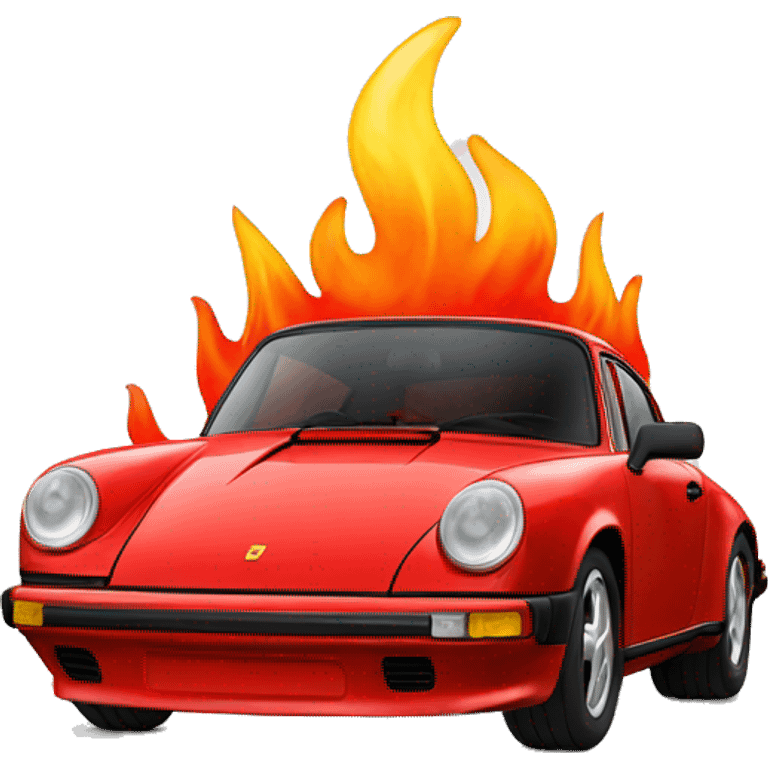 Red flaming porsche emoji