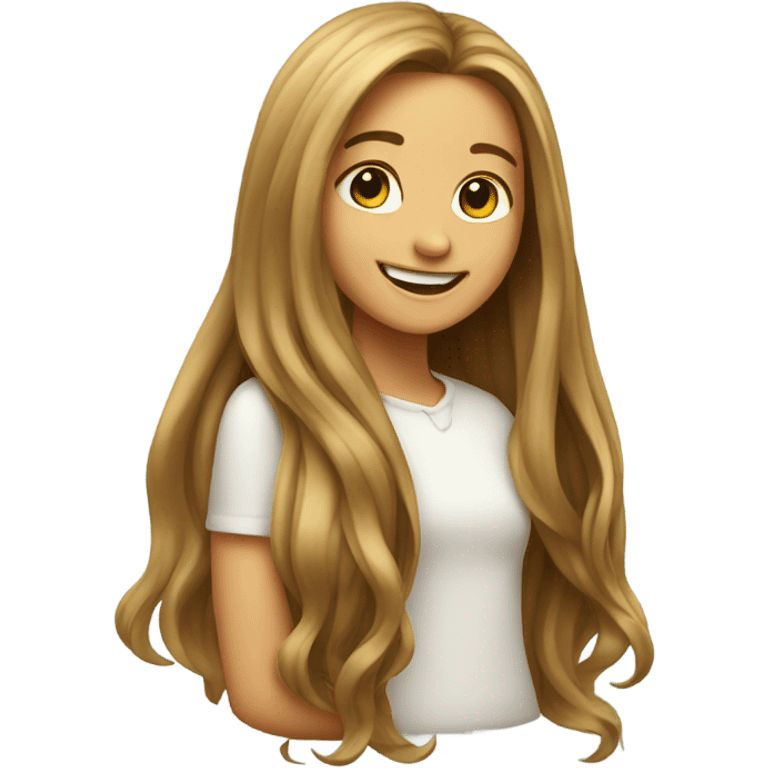 smiling girl with long hair emoji