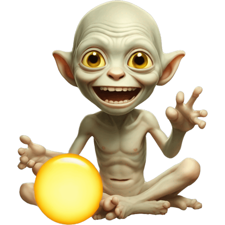 Gollum holding the sun happily smile  emoji