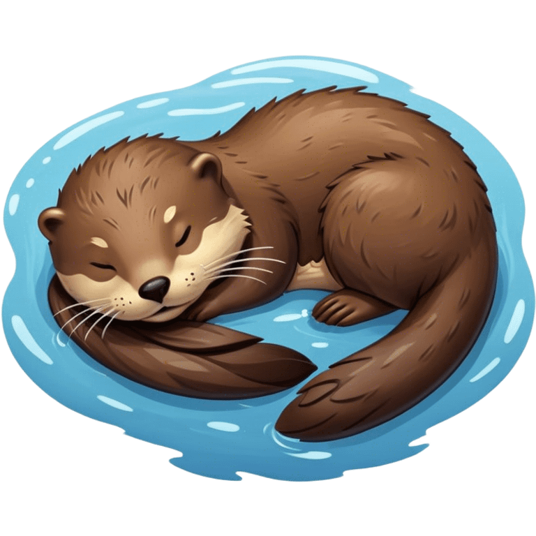 Sleeping otter floating on water emoji