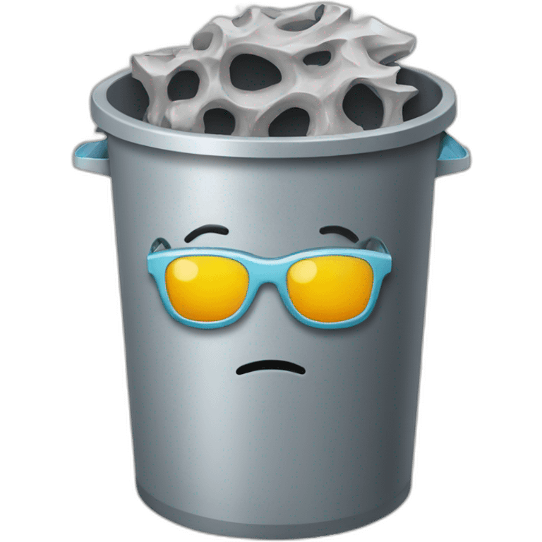 brain sunglasses trash can emoji