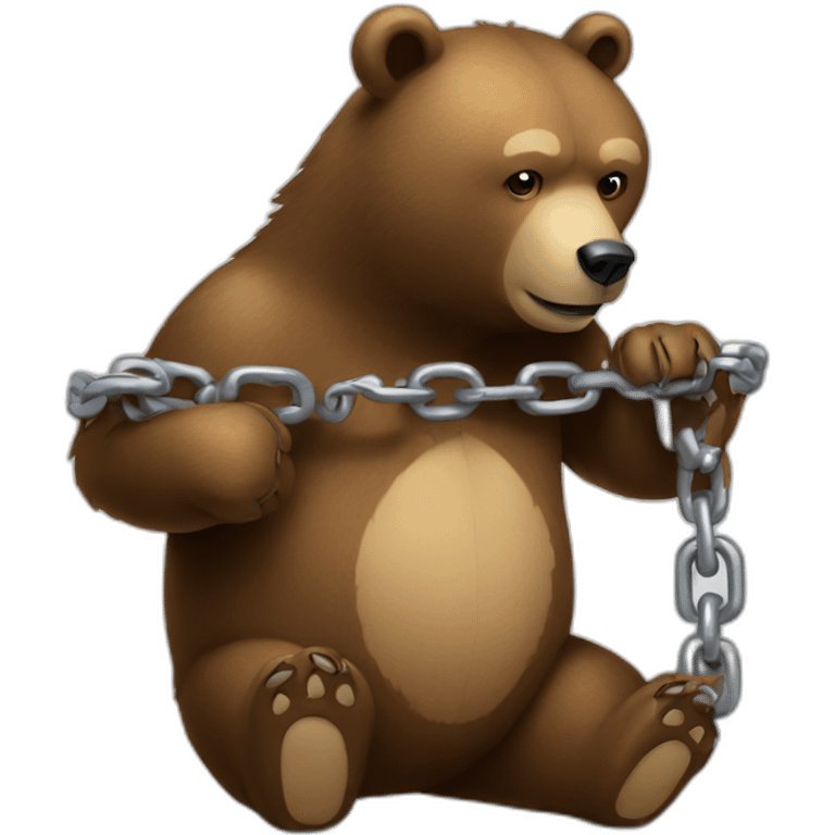 bear building a chain emoji