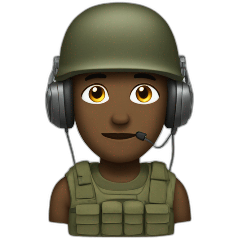 Soldier wearing headphones emoji