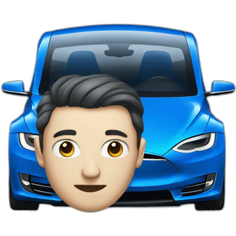 All blue Tesla emoji