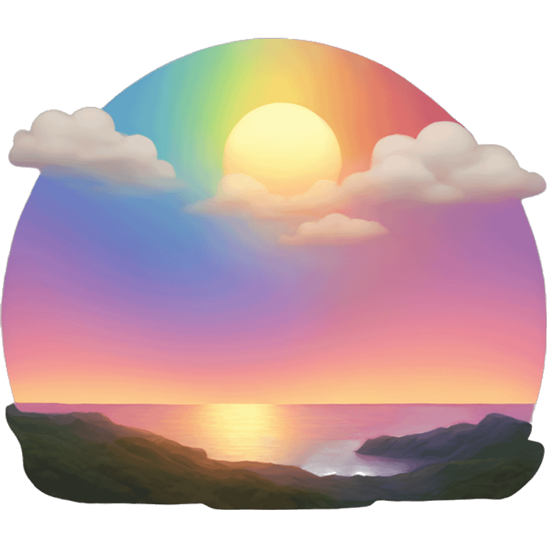 rainbow sunset emoji