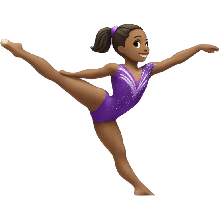 Gymnast on a beam with a purple Leo emoji