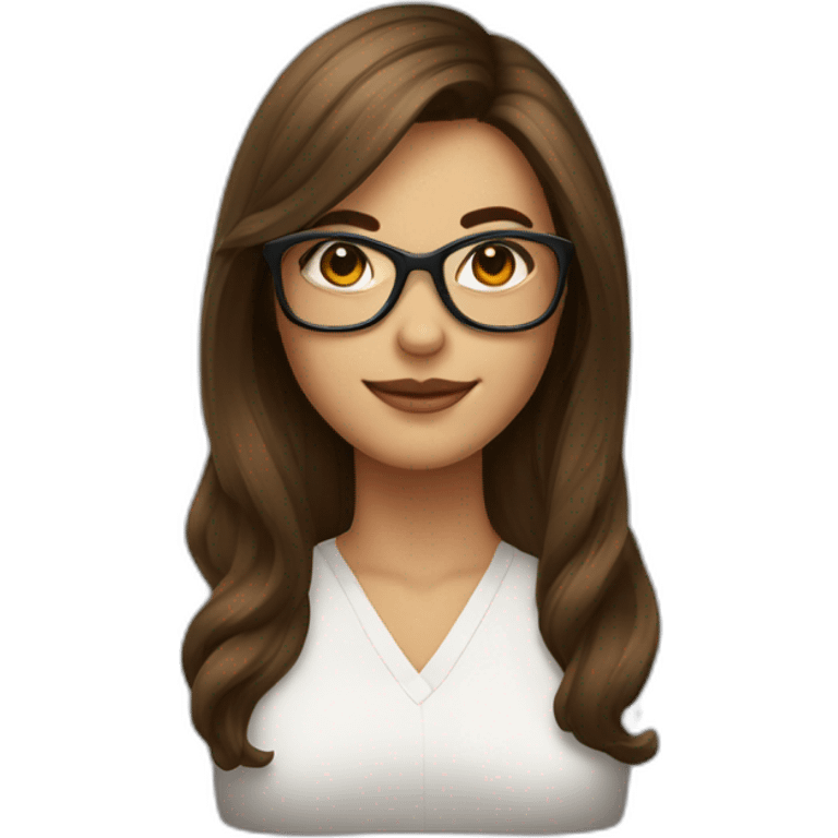 Femme a lunettes cheveux bruns au carré emoji