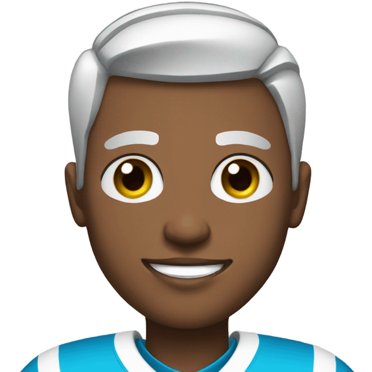 Mixed football player with transgender shirt on emoji