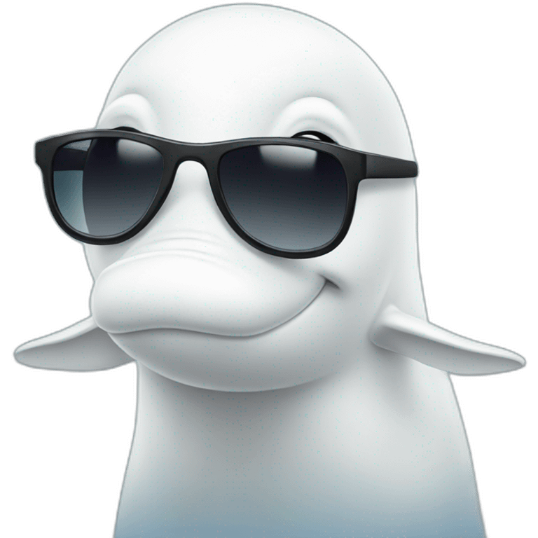 Beluga with sunglasses emoji