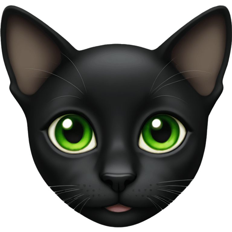 black kitten with green eyes  emoji