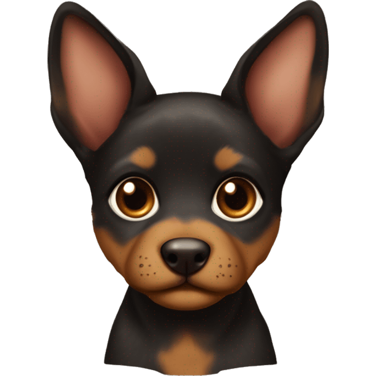 A black and brown tortoiseshell pointy ear puppy without white with pointy ears emoji