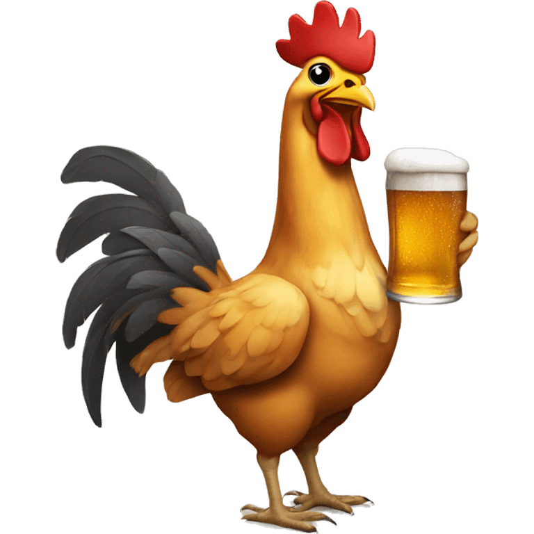 chicken with beer emoji