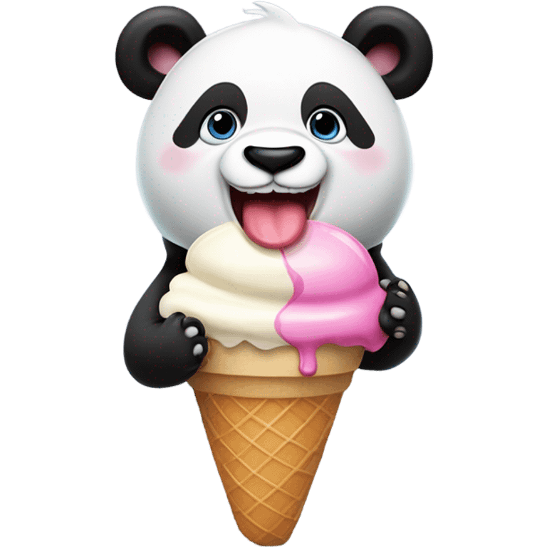 Panda eating ice cream emoji