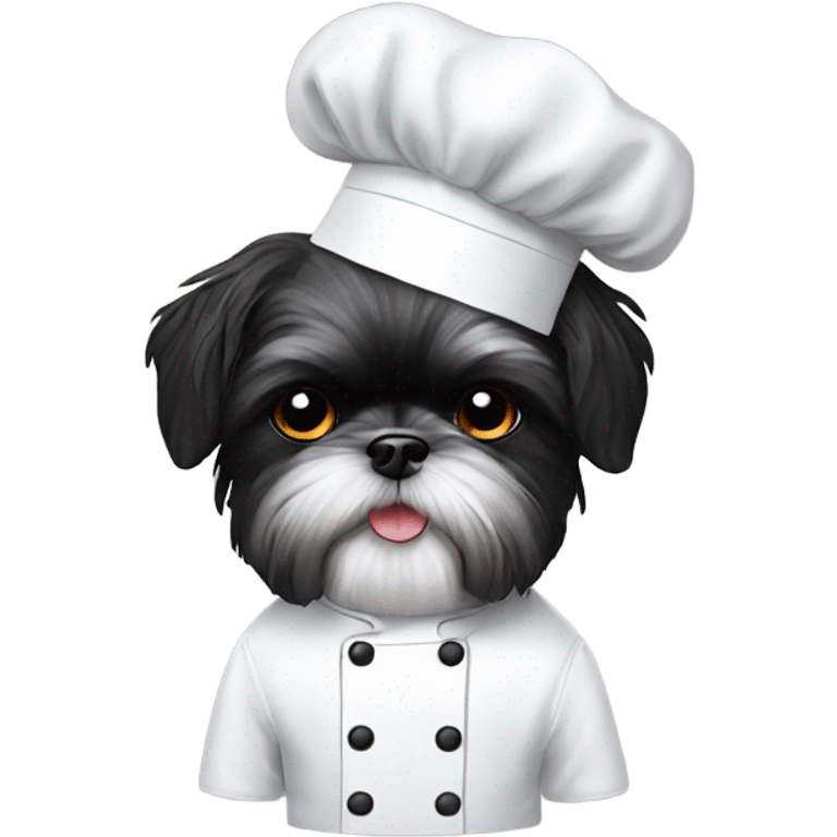 Black Shih tzu as chef emoji