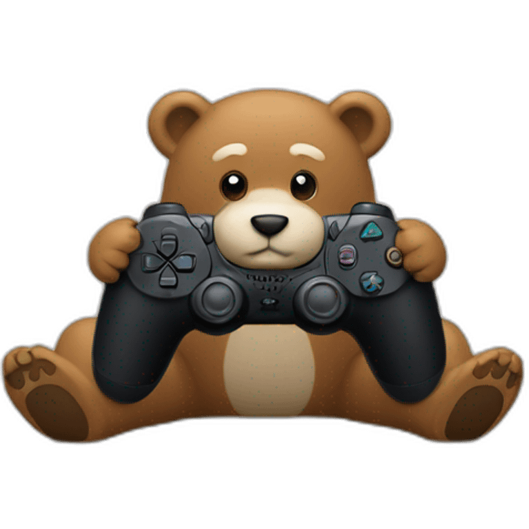 Ours qui joue à la ps 5 emoji