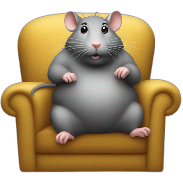 fat busy sofa rat watch tv emoji