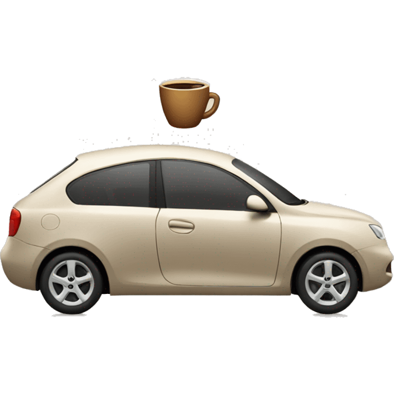 Car with coffee emoji