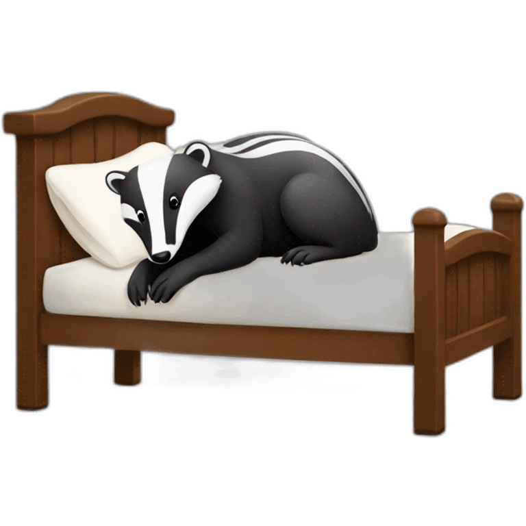 Badger with a nightcap on in a bed  emoji