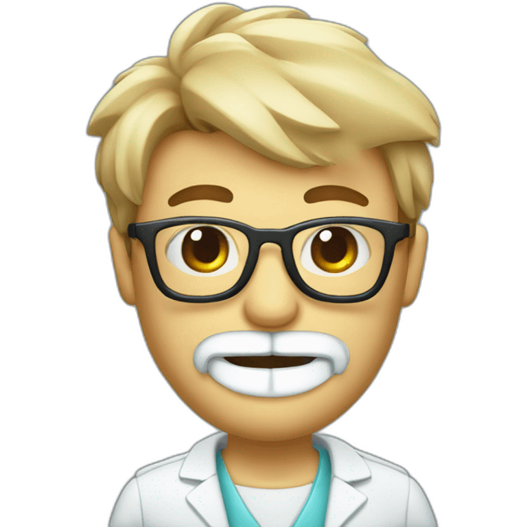 Dentista gordo con gafas y barba emoji