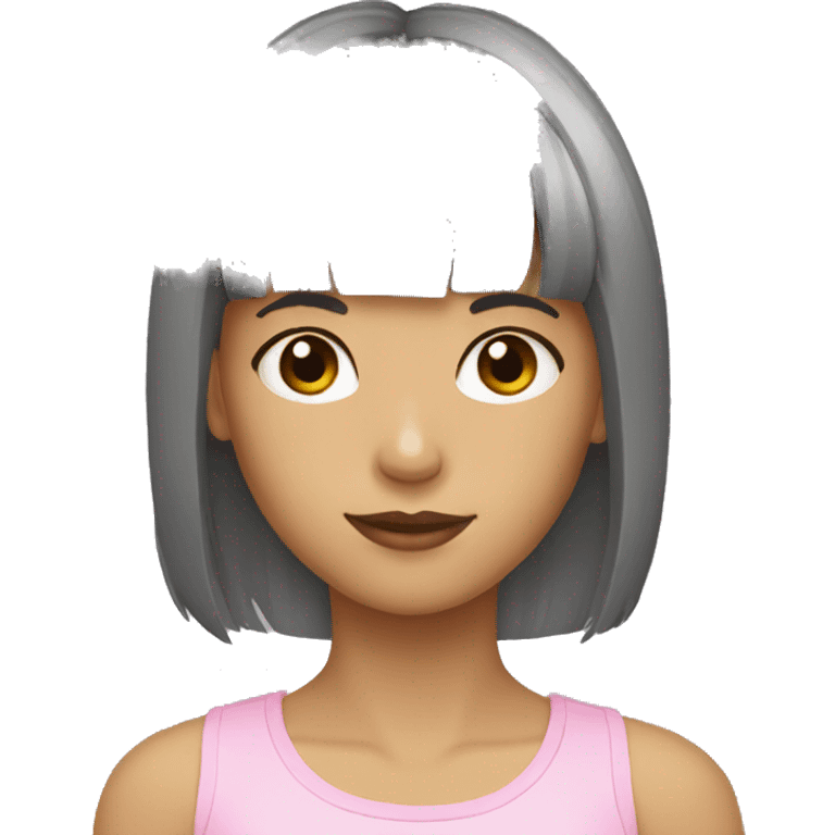 girl long haircut with bangs emoji