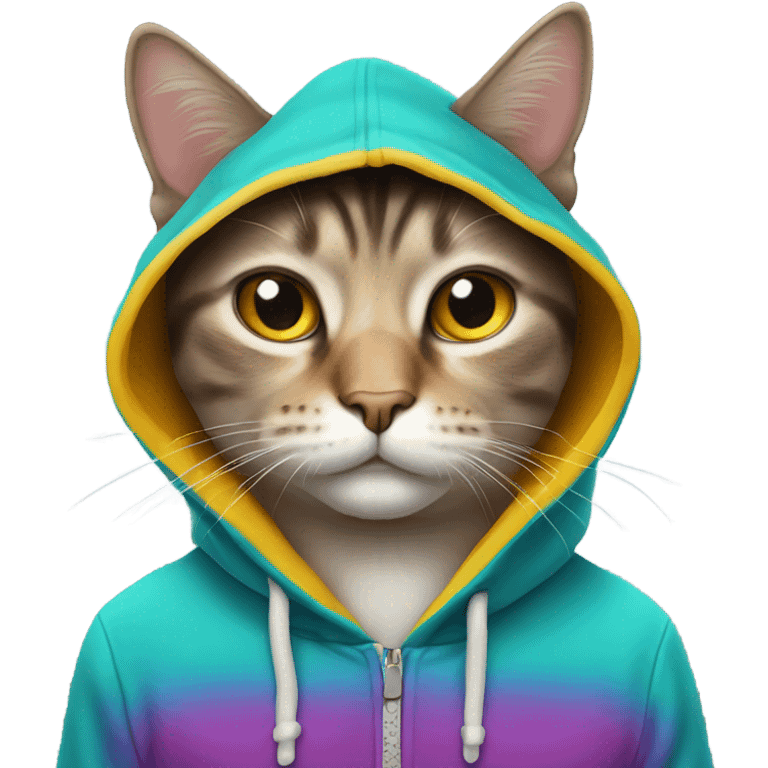 Cat wearing hoodie emoji