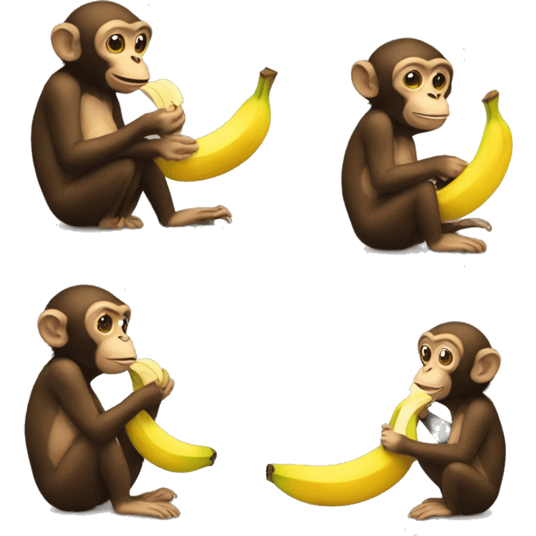 Monkey eating banana  emoji