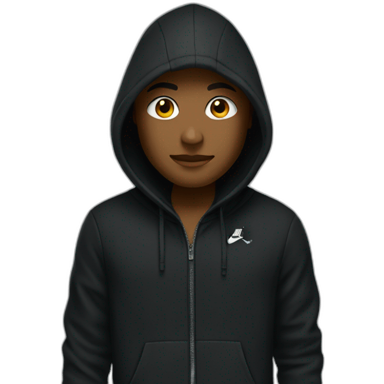 Black hood with Nike logo emoji