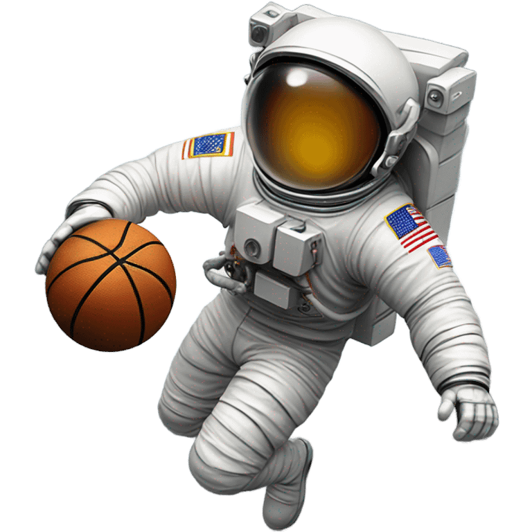 Astronaut playing basketball on the moon emoji