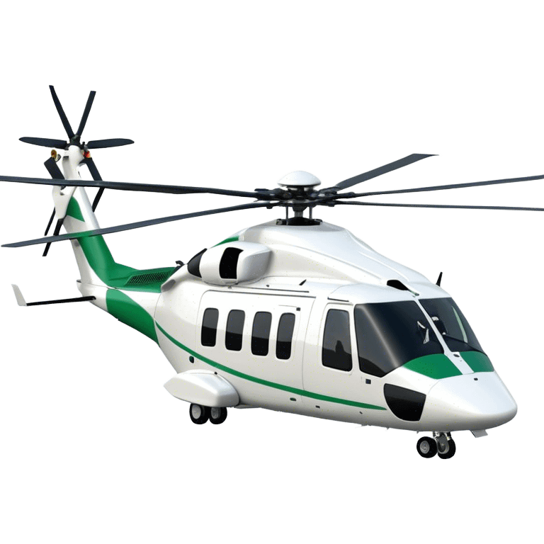 AgustaWestland AW139 - Leonardo (Model Year: 2022) (Iconic colour: White with green accents) emoji