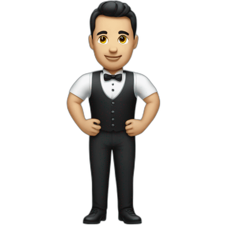 Strongman Waiter with formal dress code emoji