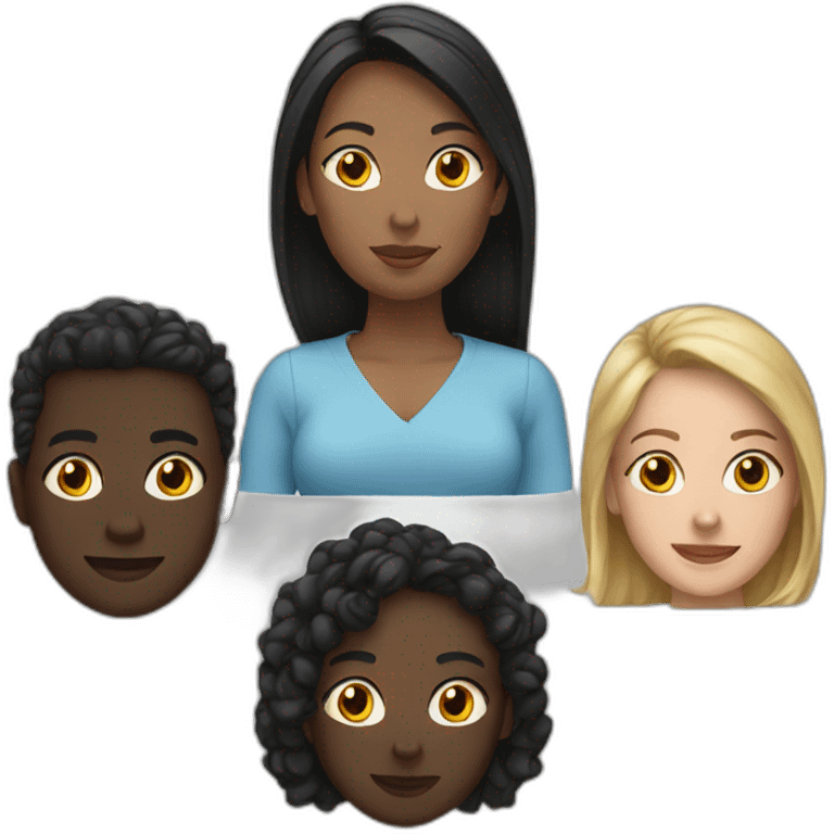 white women with 5 black man around emoji