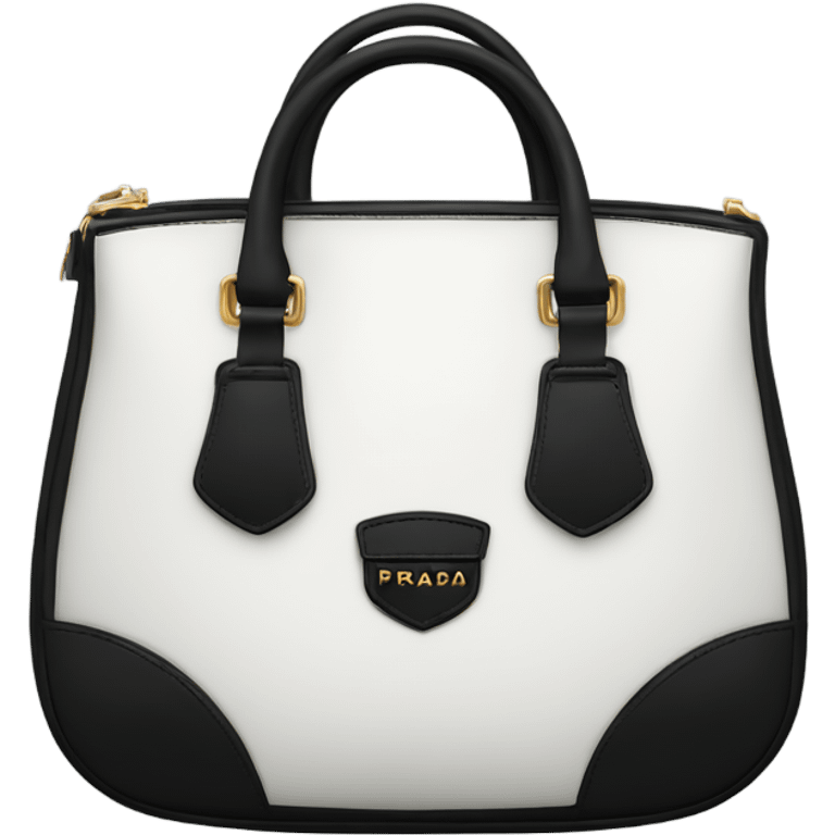 Prada bag black and white emoji