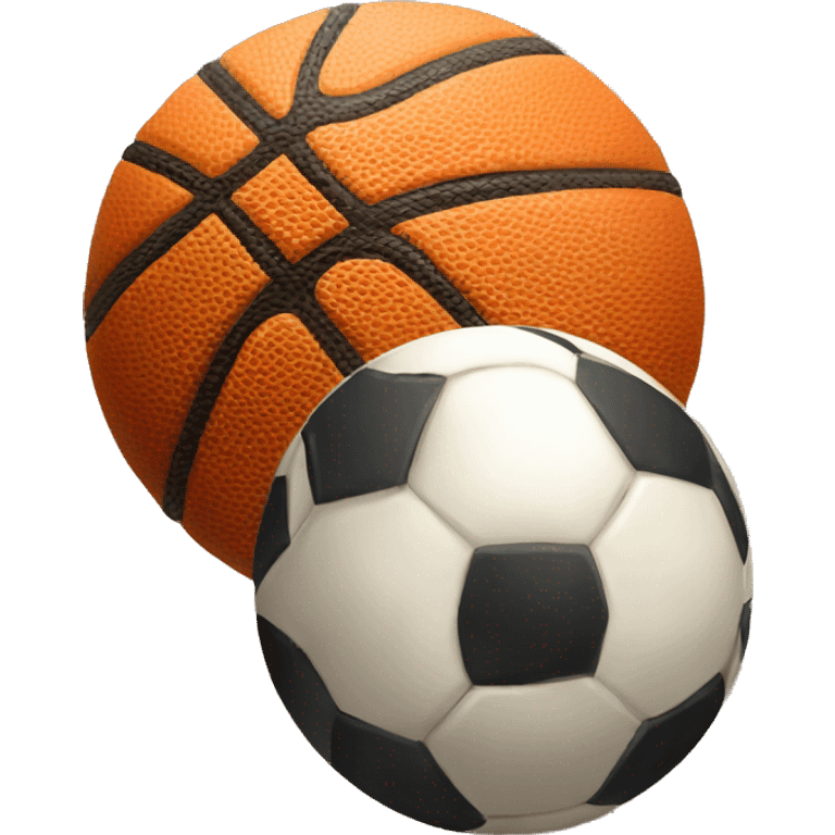 Basketball and soccer  emoji