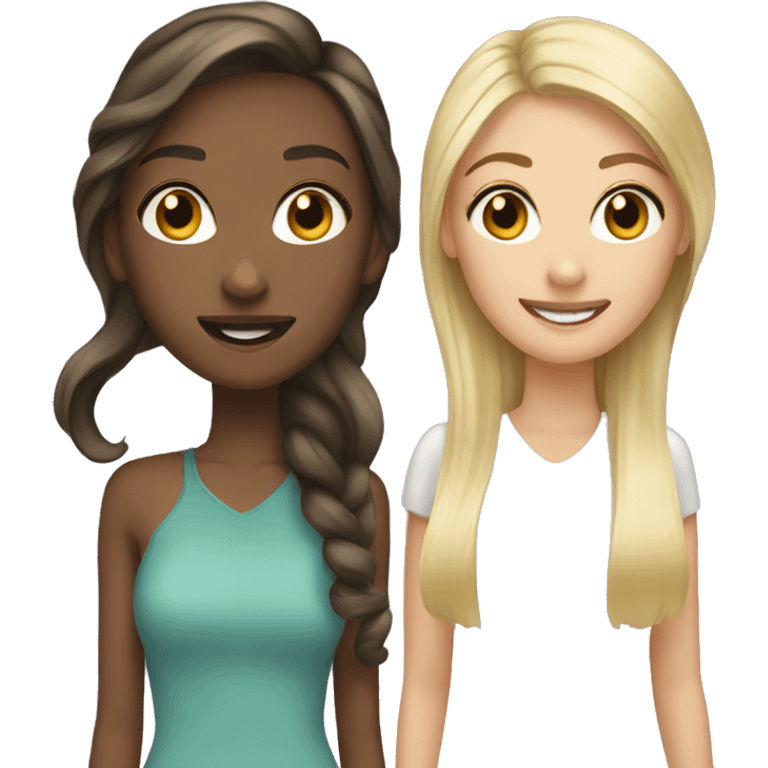 Work besties one with blonde and one with brunette hair emoji