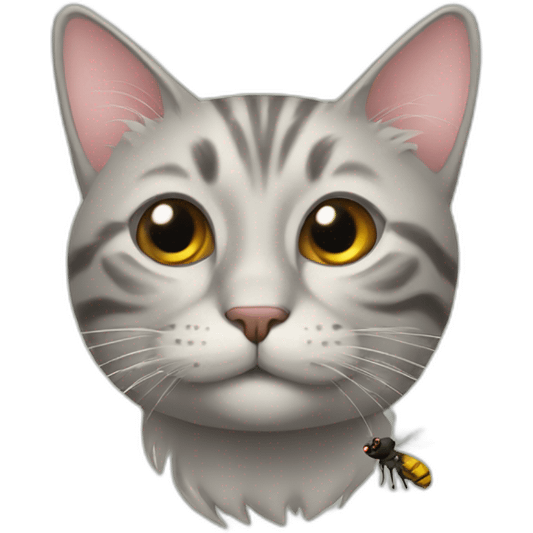 cat following a fly emoji