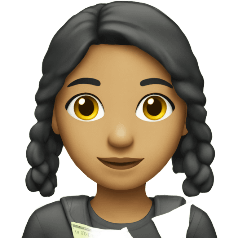 Hispanic girl with yellow money piece emoji