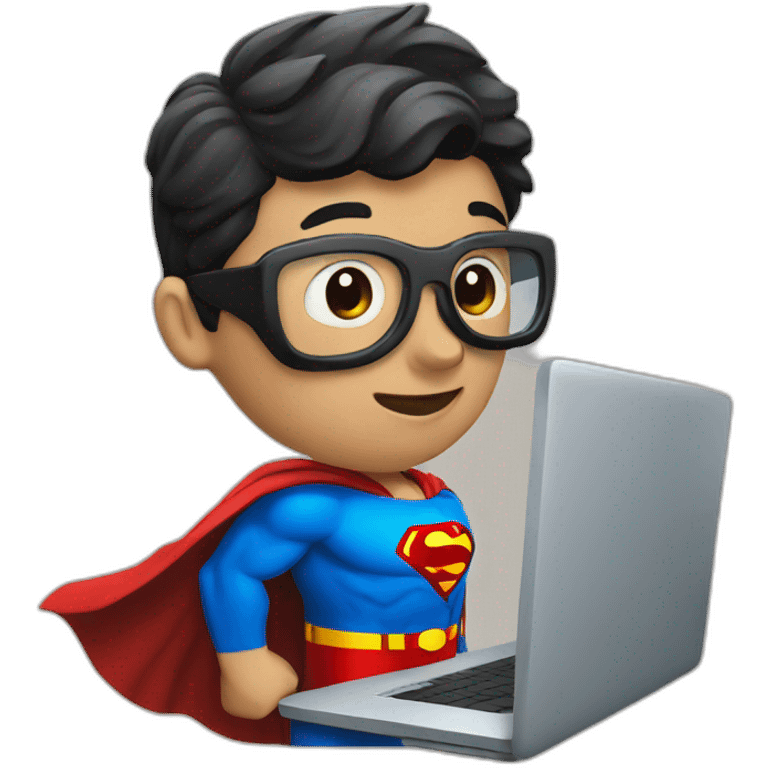 superman with laptop emoji