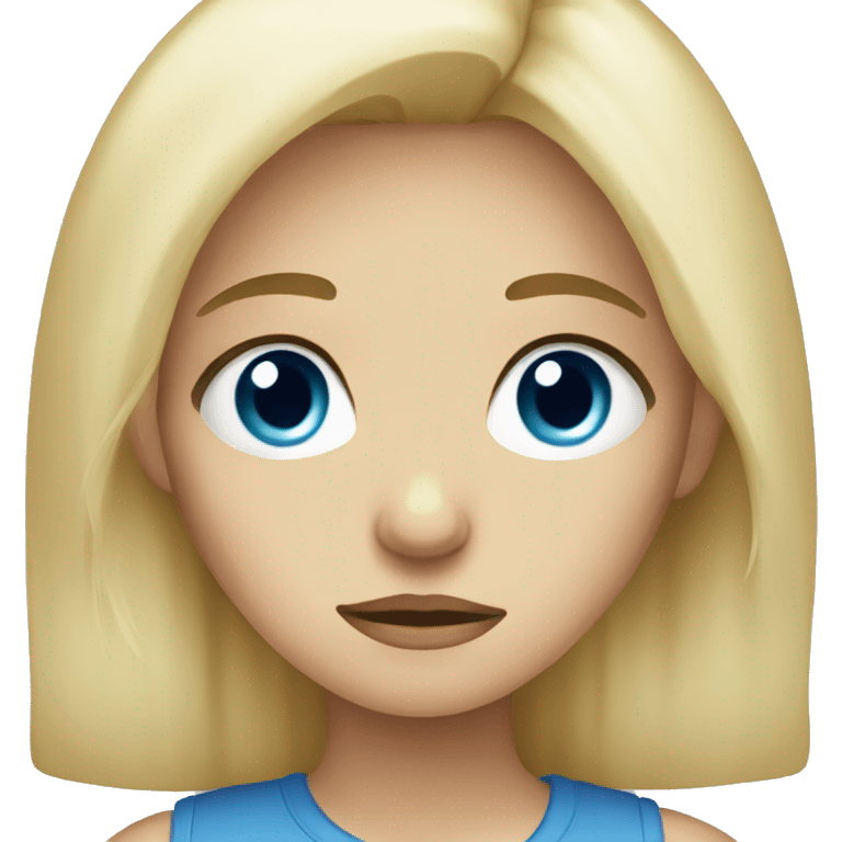 Sad blonde haired blue eyed girl emoji