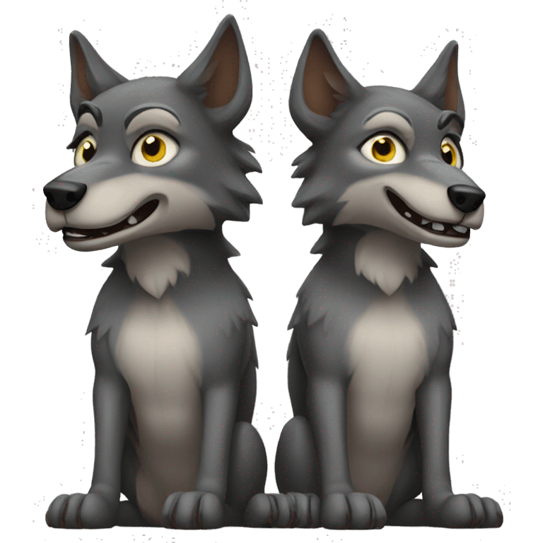 Three headed wolf emoji