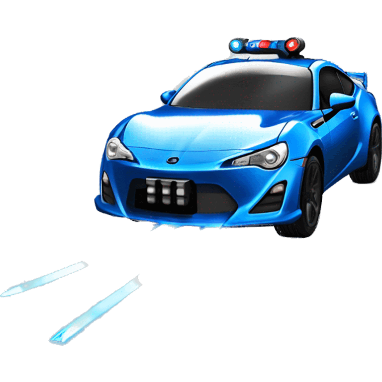 Fr-s Haunted Darth Vader’s dark pearl-blue race car, glowing light saber bumpers, wide rear wing, silver wheels  emoji