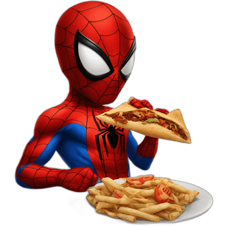 Spiderman eating shawarma emoji