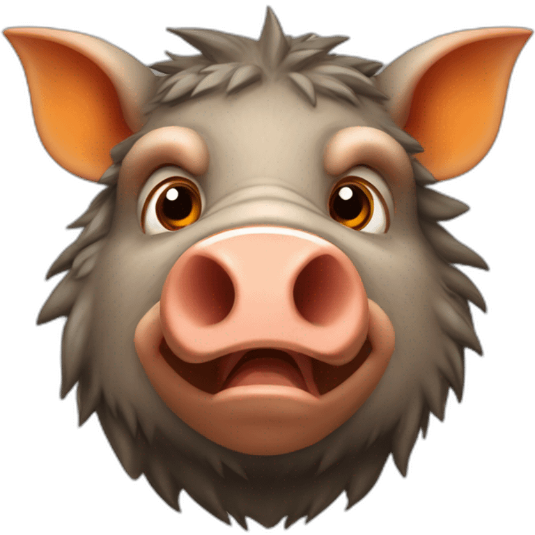 anthropomorphic boar with orange cheecks emoji