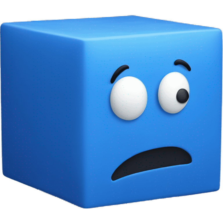 A blue cube with face emoji