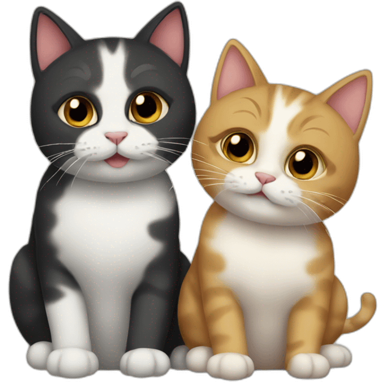 two cats love emoji