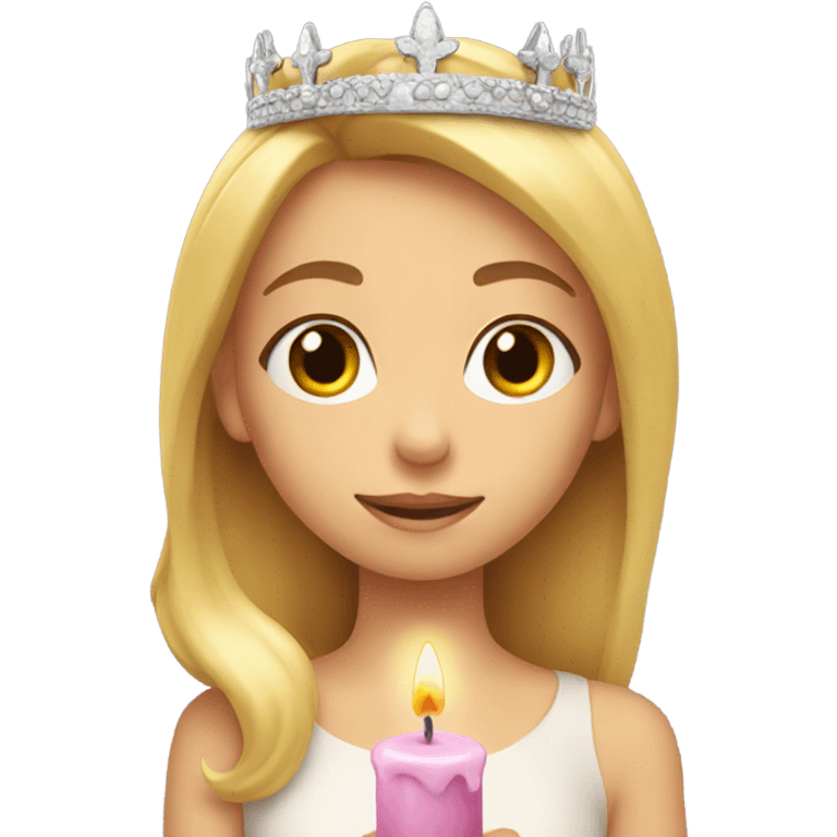 Blonde girl smelling candle with a crown on  emoji