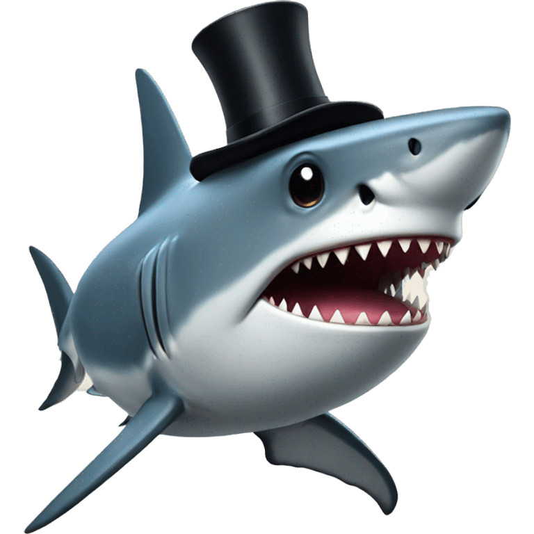 shark with tophat emoji