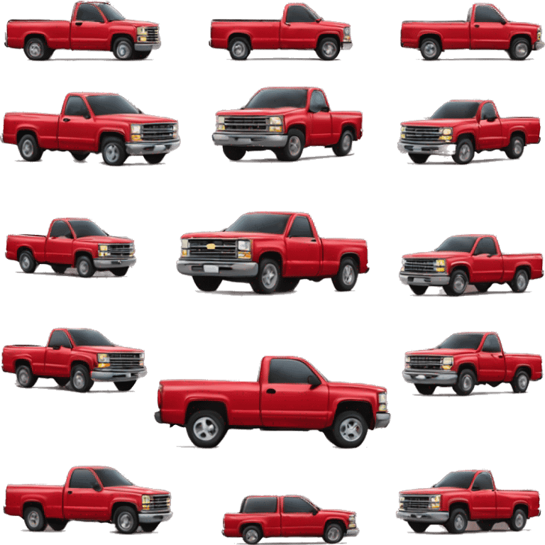 1995 red chevy truck emoji