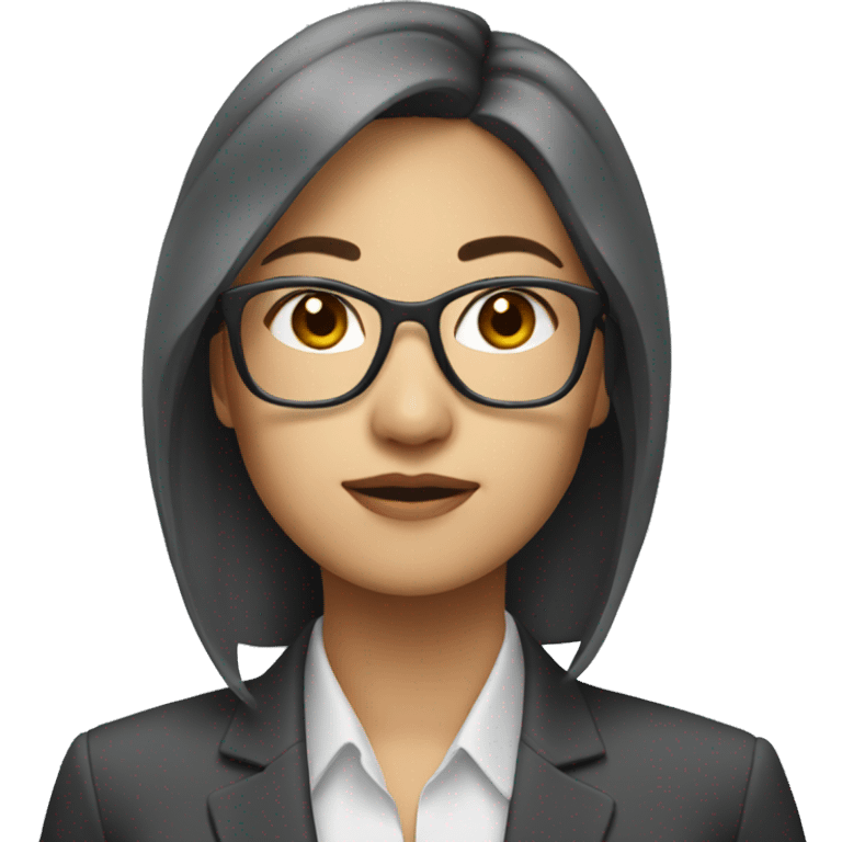 an asian woman looking professional in finance emoji