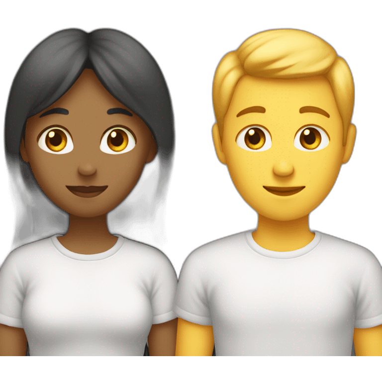 Two lovers in the text R&E emoji